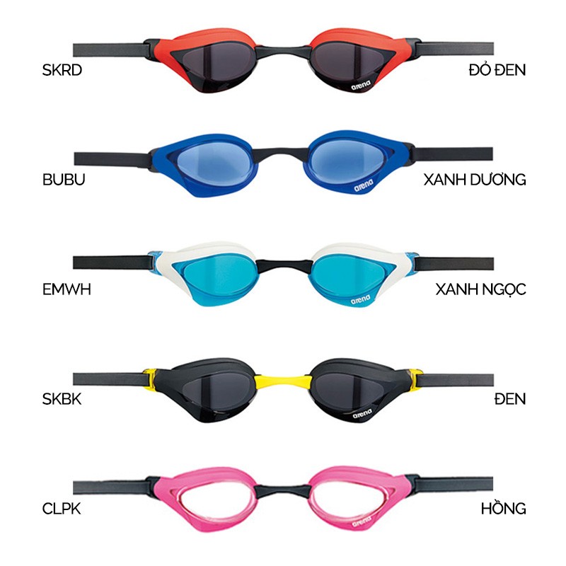 Các màu sắc kính bơi arena Cobra Core AGL-230