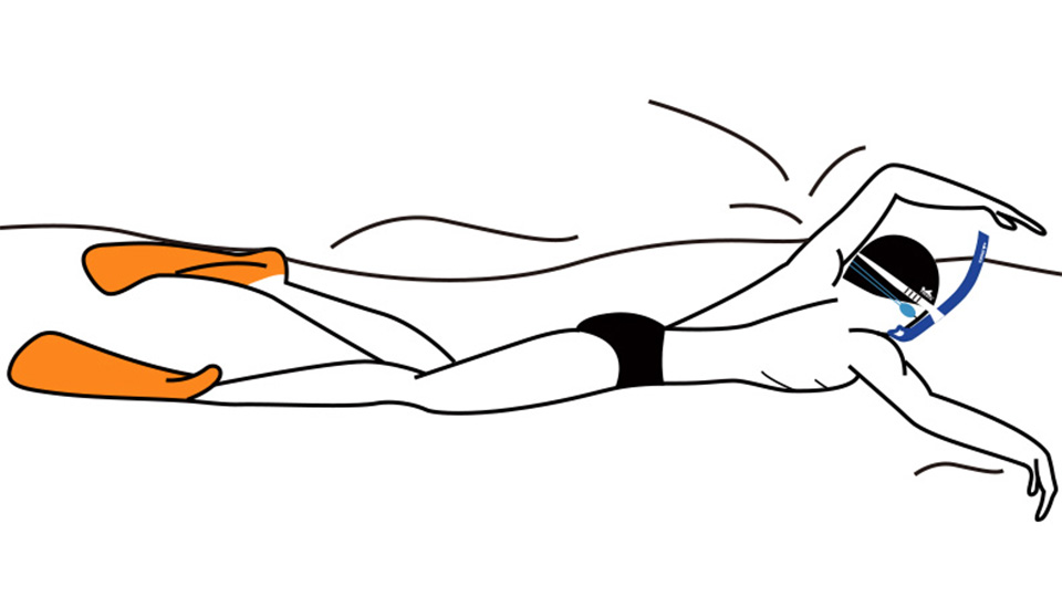 Minh họa sử dụng ống thở tập bơi Yingfa