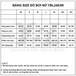 Bảng size đồ bơi nữ YBL2403W